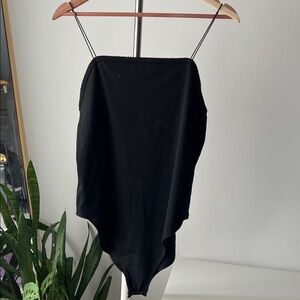 Wild Fable ribbed cotton Black Bodysuit XL